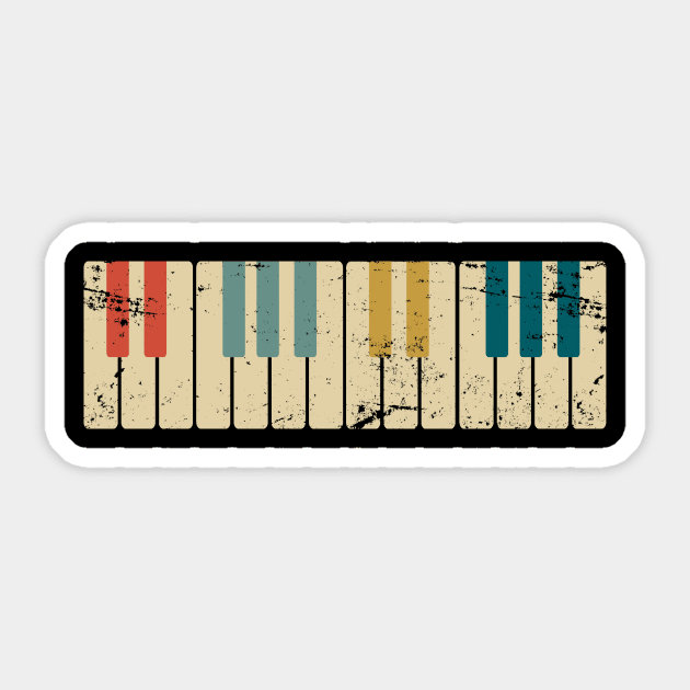 Retro Piano Keys Piano Sticker by shirtsyoulike